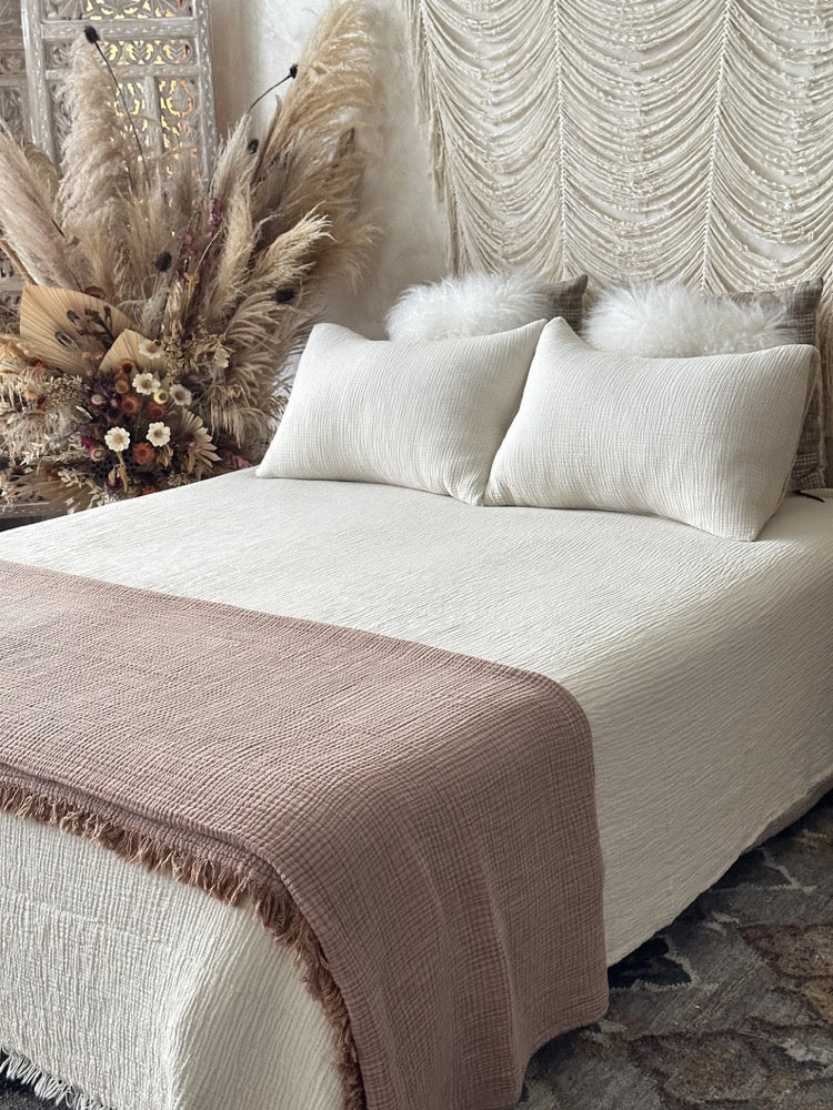 Soft 4 Layers Gauze, Muslin Bedcover, Organic Cotton Throw Blanket, King, Queen, Twin, Toddler, Baby Blankets