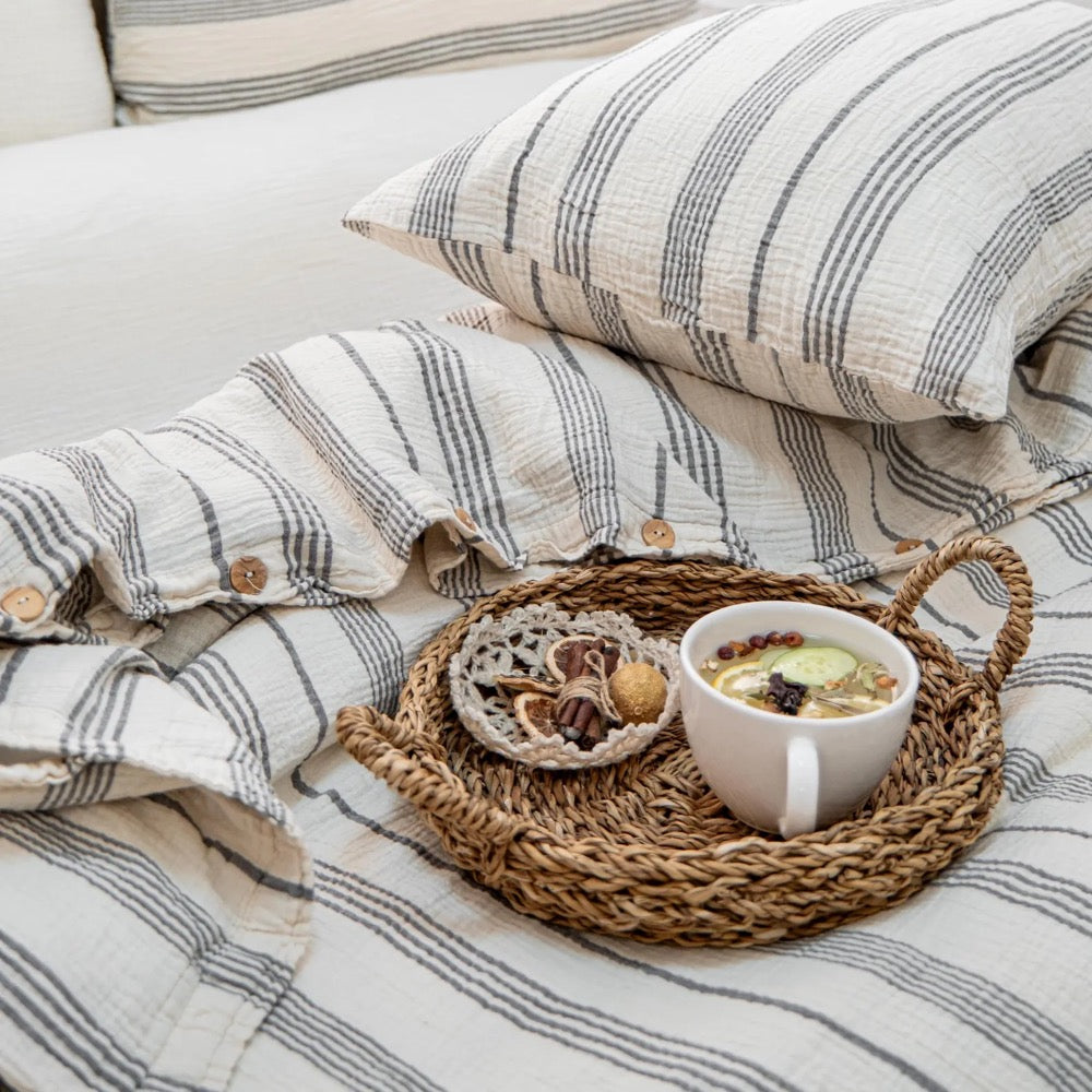 Breathable Muslin Duvet Cover, Luxury Gauze Bed Linen Set, Organic Muslin Comforter Cover, King Size Bedding Set