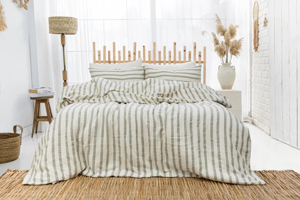 Breathable Muslin Duvet Cover, Luxury Gauze Bed Linen Set, Organic Muslin Comforter Cover, King Size Bedding Set