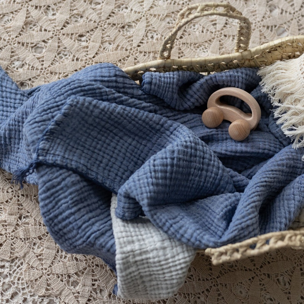 4 Layer Organic Muslin Baby Blanket, Soft Cotton Baby Swaddle, Newborn Gift for Girl or Boy, Muslin Baby Quilt